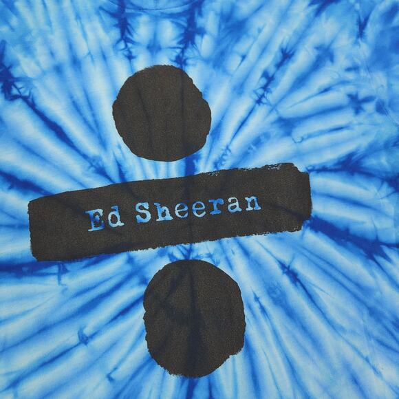 Ed Sheeran Band Casual Crew Neck Graphic Shirt Adult Mens Size Large L Blue - Picture 4 of 10